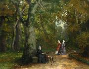 unknow artist Drei Frauen im Park oil painting reproduction